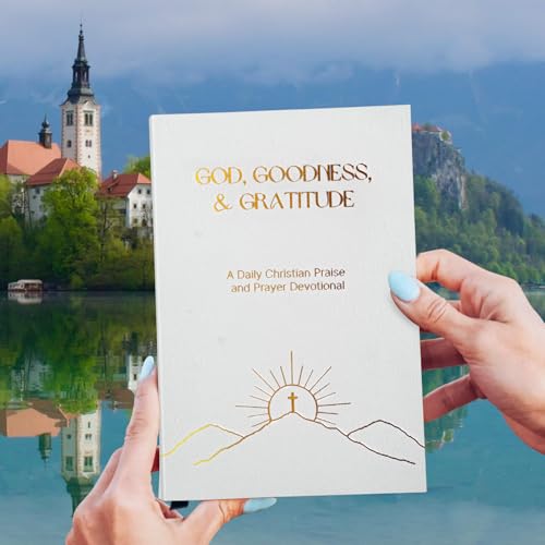 Christian Devotional Journal - God, Goodness & Gratitude - 2026 Faith-Based Gratitude and Prayer Journal for Daily Prayers, Bible Study, and Spiritual Growth - White Leather Hardcover - color: White