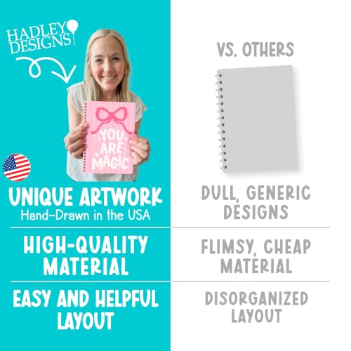 Undated Weekly Planner Spiral - Undated Weekly Planner Habit Tracker - color: Pink Pastel