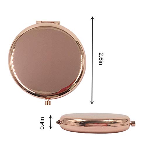 MIHAGUTY Magnifying Compact Mirror for Purses with 2 x 1x Magnification, Folding Mini Pocket Double Sided Travel Makeup Mirror,Perfect for Purse, Pocket Mirror for Gift (Rose Gold) - color: Rose Gold, size: 0"L x 0"W