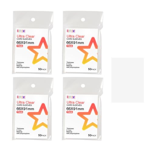 200 Pcs Neffliwe Photocard Sleeves Clear Thick Card Sleeves for Trading Cards K-pop Album Photocards PVC and Acid Free (66x91mm) - size: 66x91mm