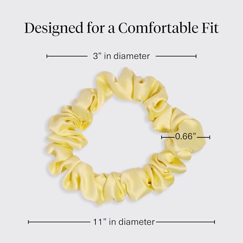 Kitsch Rosette Ruched Satin Scrunchies for Women - Multi-color, 5pcs - color: Pastel Yellow/Blue/Green