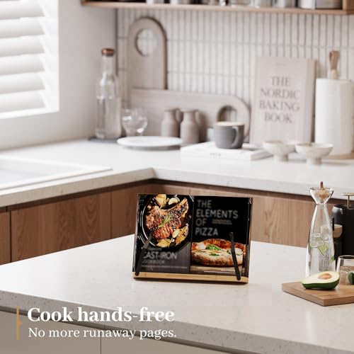 Book Stand, Book Holder for Reading Hands Free, Cookbook Stand - size: Small (11 × 7.87 in)