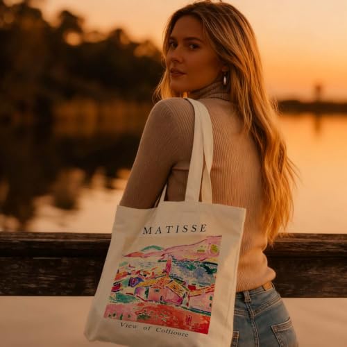 Art Canvas Tote Bag,Art Lovers Gifts,Aesthetic Tote Bag for Women. - color: Beige - Matisse 03