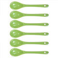 Green 6 pcs Porcelain Egg Spoons Ceramic Spoons 4.7 inch Coffee Dessert Yogurt Tea Milky Tea - style: Green