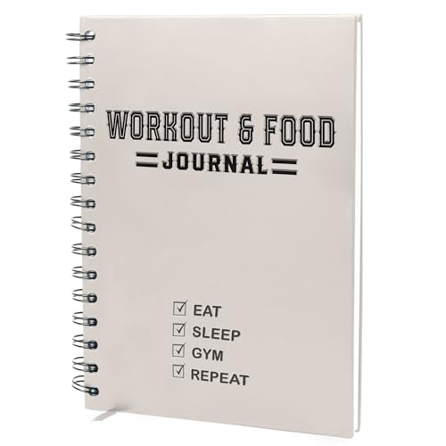 Nextnoid Hardcover Fitness & Food Journal - Workout & Meal Planner Notebook for Women & Men - A5 Sturdy Food Tracker Journal to Track Diet, Gym & Home Workouts - Beige - color: C.Beige, style: Fitness & Meal