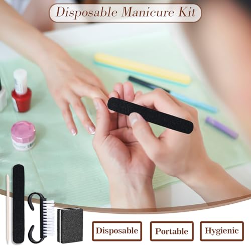20 Sets Disposable Manicure Kit(20 Set-Black) - size: 20 Set-Black