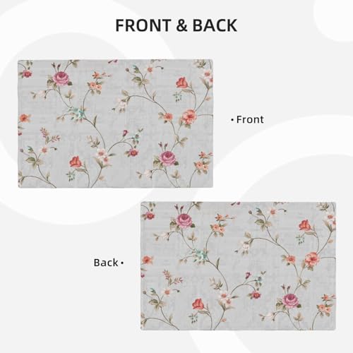 Boho Botanic Floral Wildflowers Placemats Set of 4 12x18 Inch - color: Multicolor, size: Set of 4
