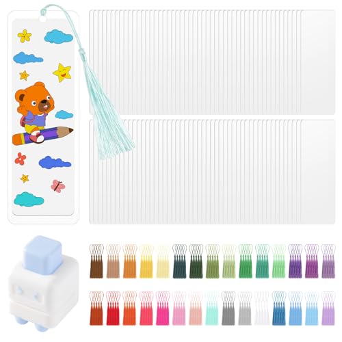 451Pcs DIY Bookmark Making Kit with Laminating Pouches, Tassels, Punch - color: Diy Bookmark Making Kit