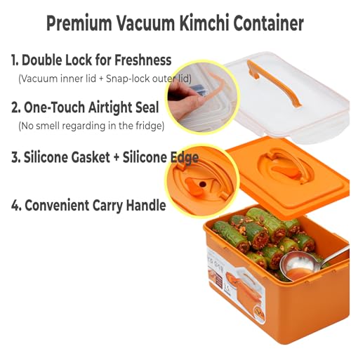 Fermentation Storage System for Kimchi & Sauerkraut | Airtight 0.71gal-2.7L - size: 0.71gal