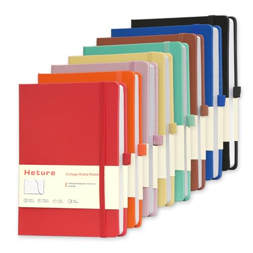Heture 8 Pack Lined Journal Notebooks, A5 Hardcover Notebooks - color: Assorted Color, size: 8 Pack