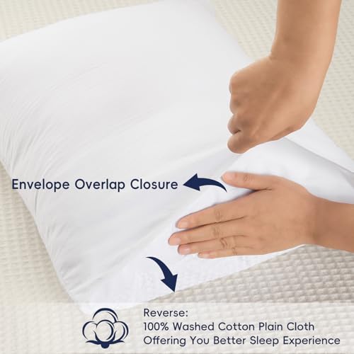 PHF Cotton Waffle Pillow Shams Standard 20" x 26", White, No Insert - color: White, size: 26" x 20" (Pack of 2)