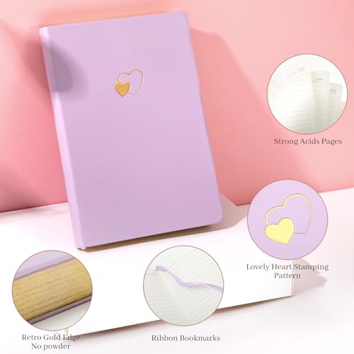 CAGIE Lined Journal Notebook for Women and Girls A5 256 Pages - color: Purple2