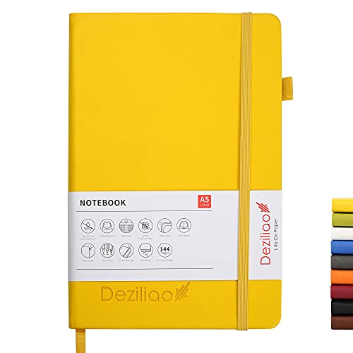 Lined Journal Notebooks with Pen Loop, Hardcover Notebook Journal for Work, 100Gsm Premium Thick Paper with Inner Pocket, Medium 5.7''''x8.4'''', ?Yellow, Ruled, 1 Pack - color: Yellow, size: 1 Pack