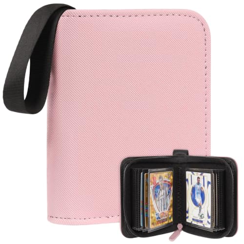 1 Pocket Card Binder – Collectible Trading Card Album, Single Card Holder with 20 Pages, Holds 40 Cards, Side-Loading Mini Binder for TCG, MTG, Sports, Baseball, Football, Small Sports Card Book,Pink - color: Pink
