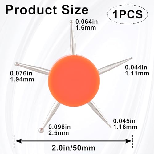 Nail Dotting Tool, 5-in-1 Metal Dotting Tool Nail Art, Orange - color: Orange, 1pcs, 5-in-1