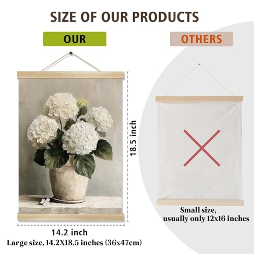 You found a duck Vintage White Hydrangea Poster Wall Art Decor,Retro Hydrangea Wall Art,Flowers Linen Hanging Poster for Bedroom Living Room Office, Farmhouse18.5X14inch (HD013) - color: HD013