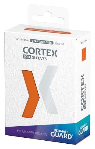 Ultimate Guard Cortex Outer Card Sleeves, 100 Standard Size TCG Sleeves, 66 x 91mm, Orange Back, Glossy Finish, No PVC & Acid-Free, High Clarity - color: Orange, size: Standard Glossy