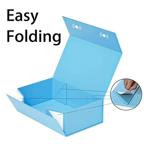 RYDDOY Blue Gift Box, 13.8x9.5x4.3'' Large Gift Boxes with Lids - color: Blue, size: 13.8 x 9.5 x 4.3 Inch
