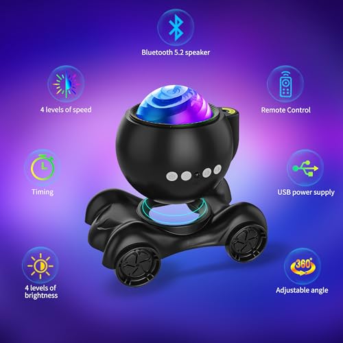 ENOKIK Galaxy Projector, Star Aurora Night Light Bluetooth Speaker, Black - color: Black