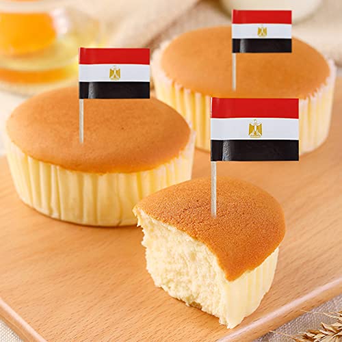 mflagperft Egypt Toothpick Flags 100 Pack, Egyptian Flag Cocktail Picks - color: Egypt