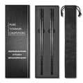 Titanium Chopsticks 2 Pairs 99.8% Pure Titanium Reusable – Lightweight Non-Toxic Utensils with Gift Box & Travel Pouch for Home, Camping, Hiking, Office Lunch (Solid Black) - color: Solid Black
