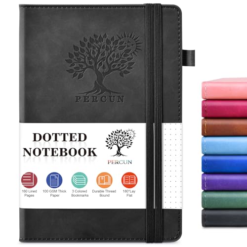 Dotted Journal 5.9"×8.5", 160 Pages Dot Grid Notebook, Bullet Journaling - color: Black, size: Dotted Page