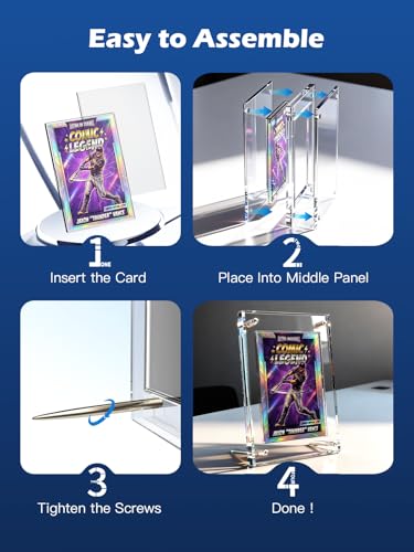 Acrylic Trading Card Display Frame with Inner Holder, for 35PT Card for Baseball, Football, Basketball Cards, UV Protection Desktop Display Frame for TCG, MTG, Comic Cards (Clear, 1-Slot (2 Pack)) - color: Clear