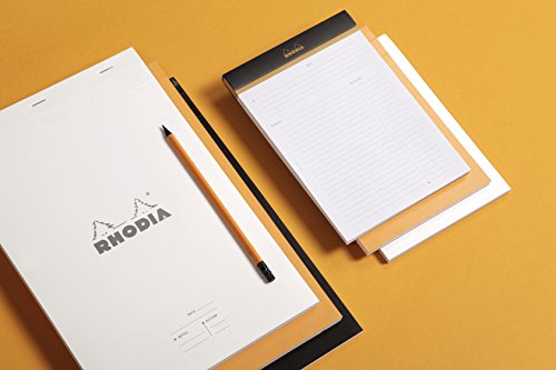 Rhodia cf164009 Notepad, No. 16 (A5), 80 Sheets, Meeting Ruled, Water Repellent Cover, Perforated, PEFC Certified, Black - color: Black, size: No.16(A5)14.8×21cm, style: Meeting ruled
