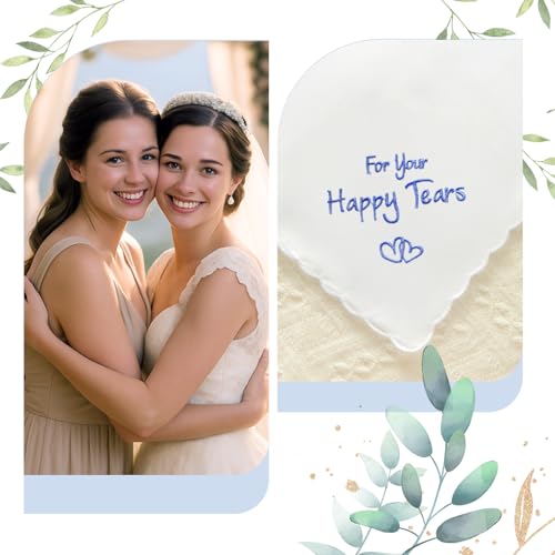 Wedding Handkerchief, Something Blue for Bride, Mother of the Bride Gift - color: Happy Tears