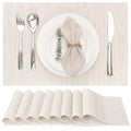 Myir JUN Placemats Set of 8 Kitchen and Dining Table Placemats - color: B-off White, size: Set of 8