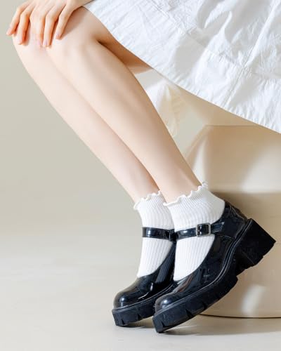 Mcool Mary Womens Ankle Ruffle Socks 6 Pack - color: Fall, size: 5-9