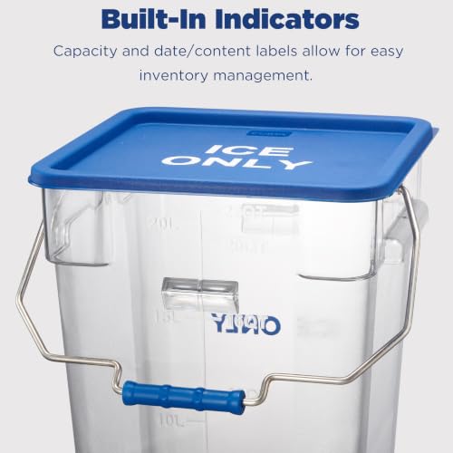 CURTA 2 Pack 5.5 Gal Square Ice Tote Set with Lids and 64 oz Scoops - color: 22.0 Qt 2-Pack(Blue Lids)