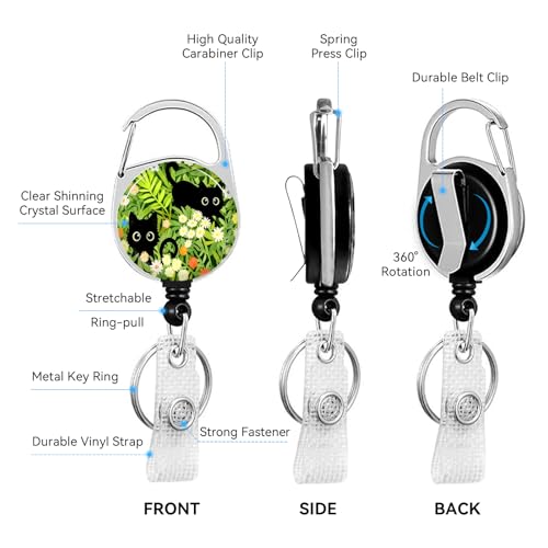 2 Pack Cute Cat ID Badge Holder with Clip Badge Reels - color: 2 Pack-cute Cat