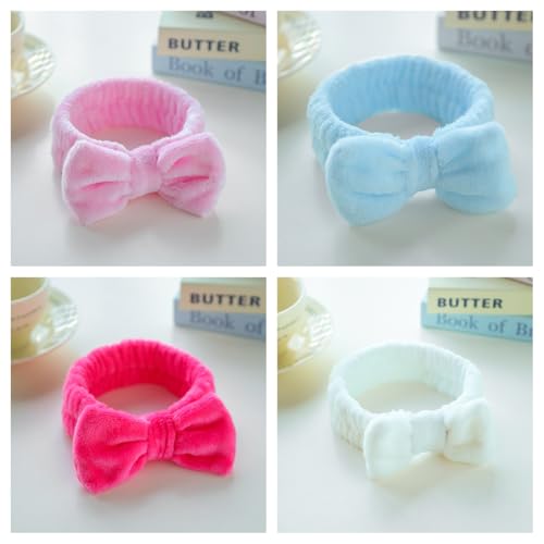 24 Pieces Spa Headband Facial Makeup Bow Hairband Women Face Wash
