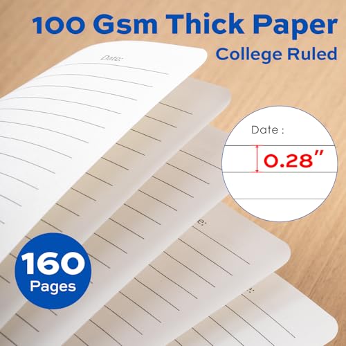 deli Navy Blue Lined Spiral Journal Notebook, 160 Pages, A5 (5.5"x8") Hardcover Writing Notebook, College Ruled Spiral Bound Journal for Women & Men - Perfect for Work, School, Office & Note Taking - color: Navy Blue