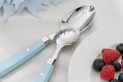 ANNOVA Silverware Set, Retro/Rivet Colorful Stainless Steel Tableware Kitchen Flatware Set Utensils, Includes Dinner Knives, Forks, Spoons, Salad Forks & Dessert Spoons (Sky Blue, 20 Pieces) - color: Light Blue