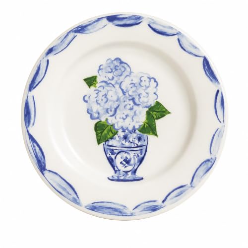 Mud Pie Ceramic Hydrangea Tidbit Plate - color: Blue