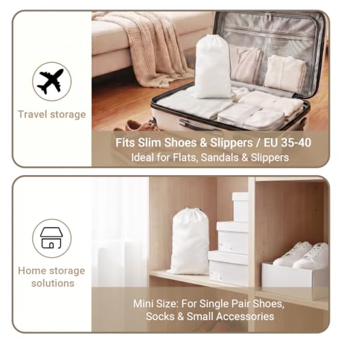 Q&J Fabric Co. 6 Pack Satin Dust Bag 17.7x7.9 inch White 100% Polyester Silk Bag Purse Dust Bag Shoe Bags for Closet Purse Protector Bag Dust Covers for Purses - color: White, size: 17.7"x7.9"