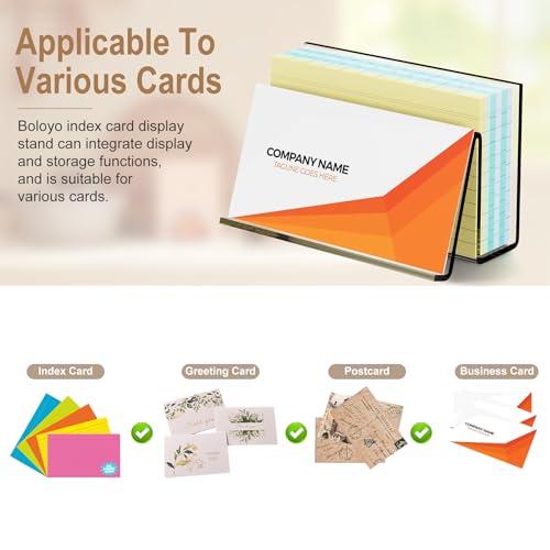 Boloyo Acrylic Index Card Display Holder, 3 X 5 inch, 2PC Clear Cards Holder Stand Organizer Desktop Business Card Holders for Home Office School Desktop Card Storage 200 Capacity - color: 3 X 5 inch, size: 2PC