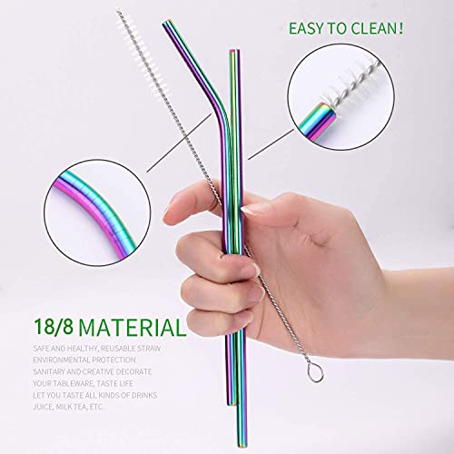 Portable Reusable Travel Utensils Silverware With Case, Camping Cutlery Set, Chopsticks and Straw, Flatware With Case, Stainless Steel Rainbow Top - color: Rainbow A