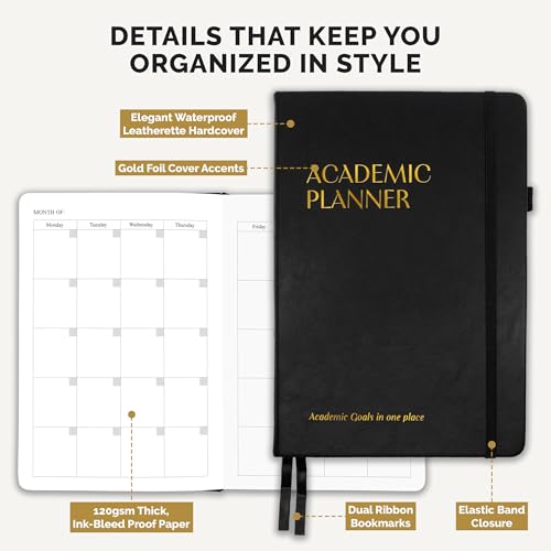 Decorably 240 Pages Undated Weekly & Monthly College Student Planner
