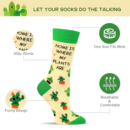 Funny Socks for Women and Teenage Girls, Cute Crazy Unique Novelty Gifts - color: I-plants-3