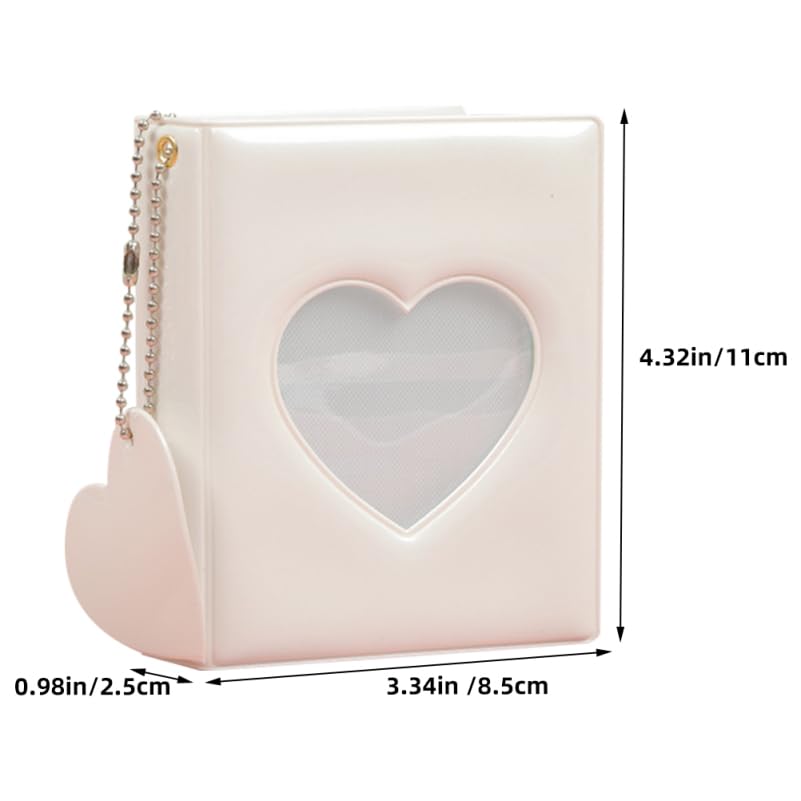 Cabilock 2-Pack Mini Photocard Binders with Heart Windows, Black and White