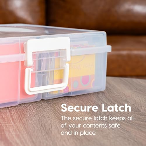 IRIS USA Photo Storage Box |Made in USA| 16 Cases - (2-Pack) - Clear - color: Clear, size: 16 Cases (4x6), style: Handle Box (2 - Pack)