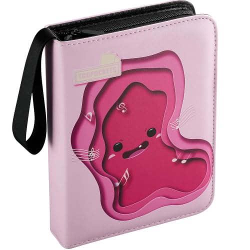 Card Binder 440 Pockets, 4-Pocket Trading Card Collection Album with 55 Sleeves Fairy Pink - color: Fairy Pink, size: 440 Pockets