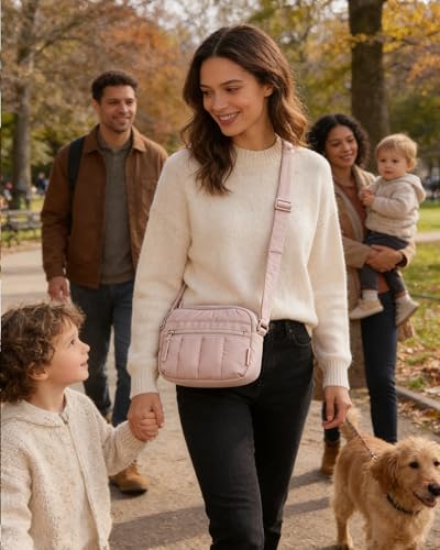 BAGSMART Cross Body Purse, Mini Crossbody Bags for Women Travel Purse - color: Baby Pink, size: Small