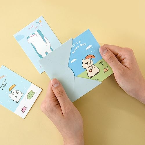 Monolike Day-by-day Card, Story town afternoon Ver.2 - Mix 36 Mini Single cards, 36 envelopes, 36 stickers Package - color: Story town afternoon Ver.2