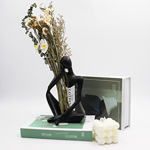 Thinker Statues and Sculptures, Resin Thinker Statue Ornaments, Abstract Style Sculptures, Housewarming Gifts, Housewarming Decorations, Living Room Dining Desk Decorations(Black Right, Large) - color: Black Right, size: Large