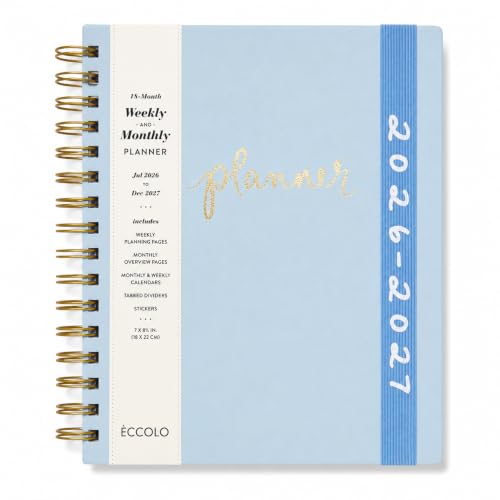 WORLD TRAVELER Academic Planner School Organizer Jul 2026-Dec 2027, 7"x9" - color: Blue