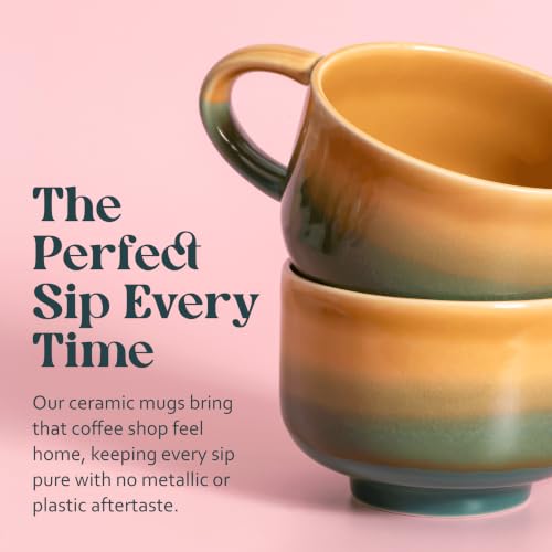 NOVA CERAMICS Amber Coffee Mug - 16 oz Ceramic Mug - Savannah - color: Savannah